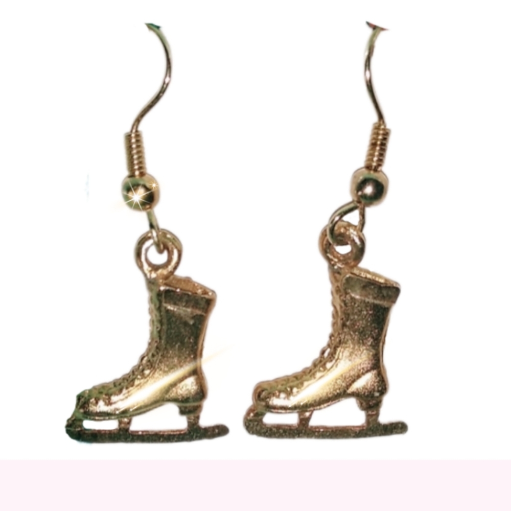 Gold Ice Skates Earrings